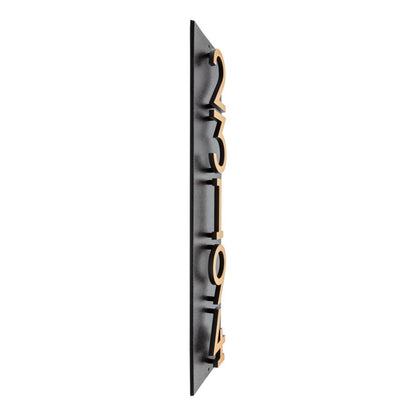 Whitehall Floating Vertical Sign, Blk/Blk/Gold, 5 Digits