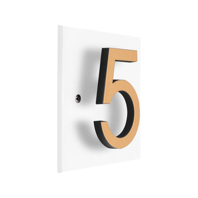 Whitehall Floating Horizontal Sign, White/Gold/Blk, 1 Digit