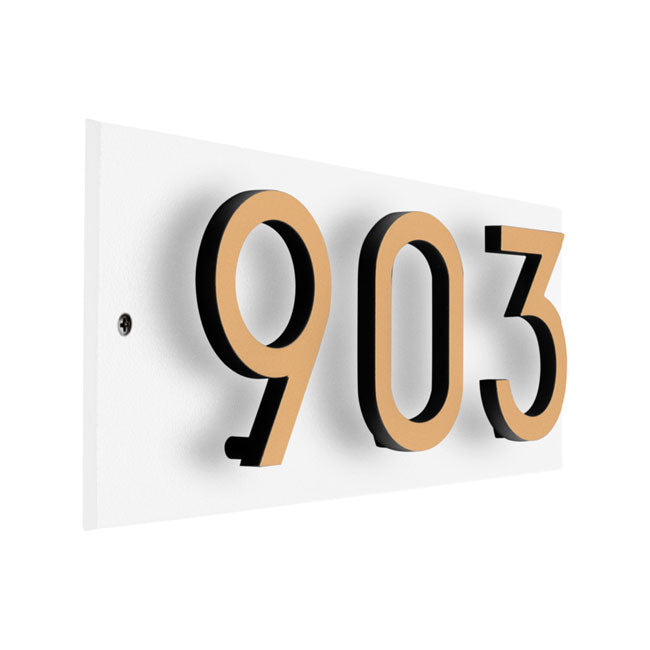 Whitehall Floating Horizontal Sign, White/Blk/Gold, 3 Digits