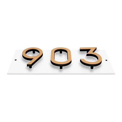 Whitehall Floating Horizontal Sign, White/Blk/Gold, 3 Digits