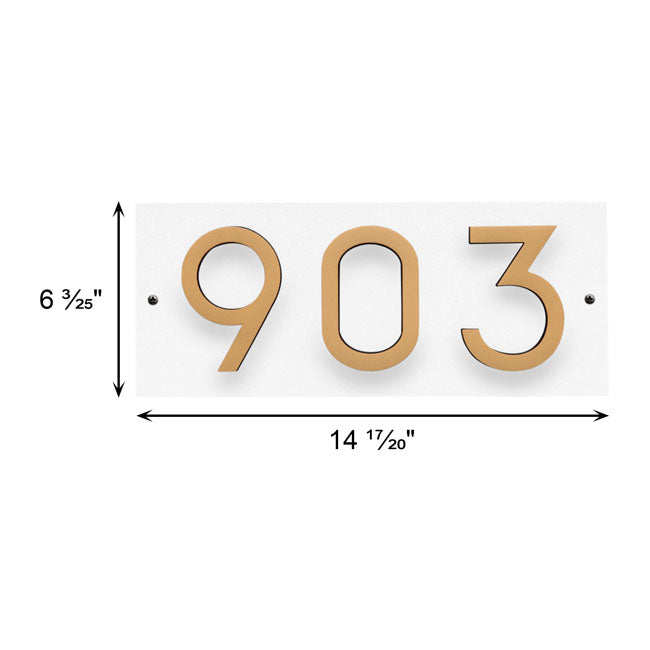 Whitehall Floating Horizontal Sign, White/Blk/Gold, 3 Digits
