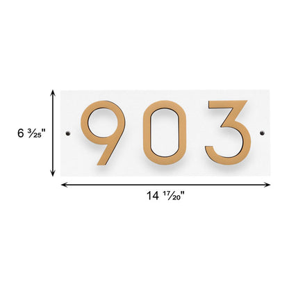 Whitehall Floating Horizontal Sign, White/Blk/Gold, 3 Digits