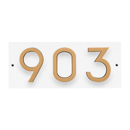 Whitehall Floating Horizontal Sign, White/Blk/Gold, 3 Digits