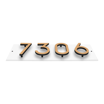 Whitehall Floating Horizontal Sign, White/Blk/Gold, 4 Digits