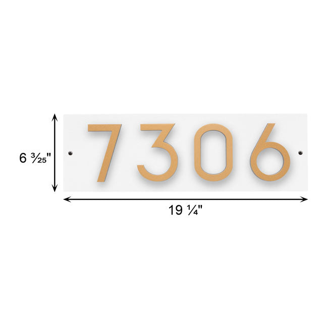 Whitehall Floating Horizontal Sign, White/Blk/Gold, 4 Digits