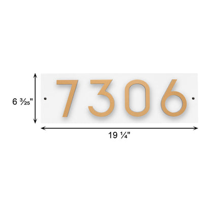 Whitehall Floating Horizontal Sign, White/Blk/Gold, 4 Digits