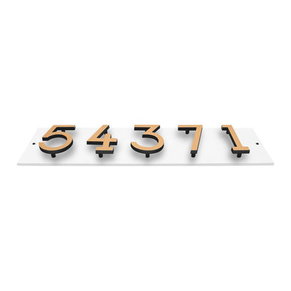Whitehall Floating Horizontal Sign, White/Blk/Gold, 5 Digits