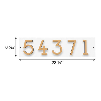 Whitehall Floating Horizontal Sign, White/Blk/Gold, 5 Digits