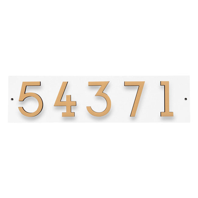Whitehall Floating Horizontal Sign, White/Blk/Gold, 5 Digits
