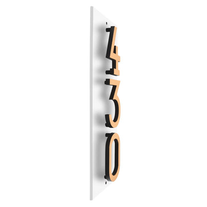 Whitehall Stand-Off Vertical Sign, White/Gold/Blk, 3 Digits