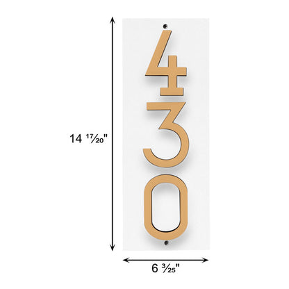 Whitehall Stand-Off Vertical Sign, White/Gold/Blk, 3 Digits