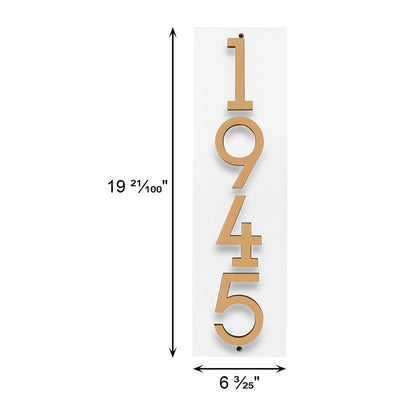 Whitehall Stand-Off Vertical Sign, White/Gold/Blk, 4 Digits