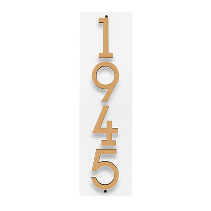 Whitehall Stand-Off Vertical Sign, White/Gold/Blk, 4 Digits