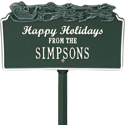 Whitehall Happy Holidays Sleigh Lawn Marker, Std., 1 Line