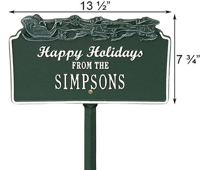 Whitehall Happy Holidays Sleigh Lawn Marker, Std., 1 Line