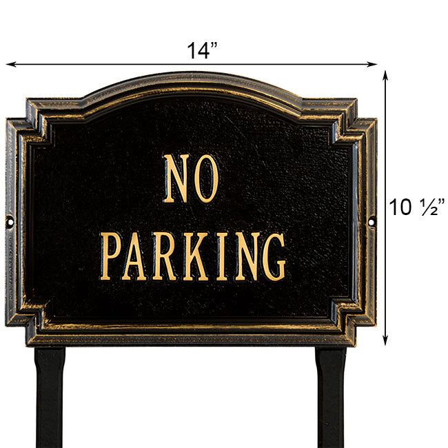 Whitehall Williamsburg No Parking Lawn Marker, Black/Gold