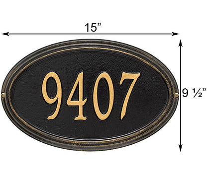 Whitehall Concord Oval Wall Plaque, Standard, 1 Line