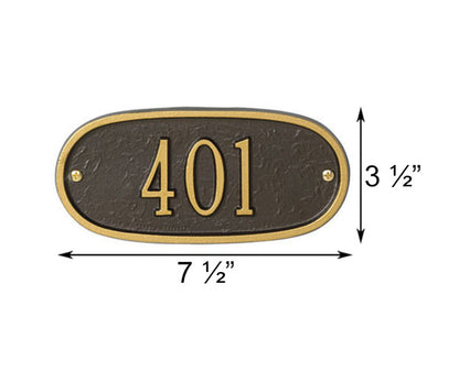 Whitehall Oval Wall Plaque, Petite, 1 Line