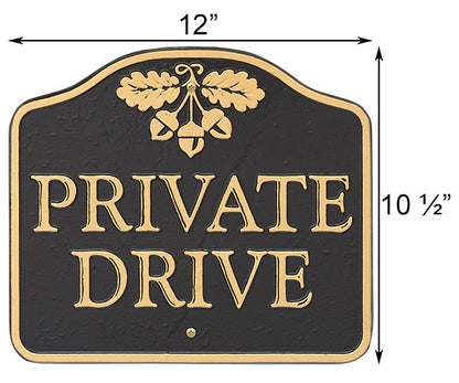 Whitehall Private Drive Sign, Black/Gold