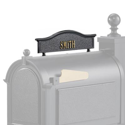 Whitehall Personalized Mailbox Topper, Black and Gold