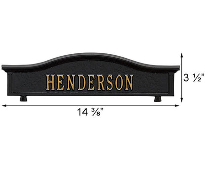 Whitehall Personalized Mailbox Topper, Black and Gold