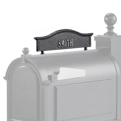 Whitehall Personalized Mailbox Topper, Black and Silver