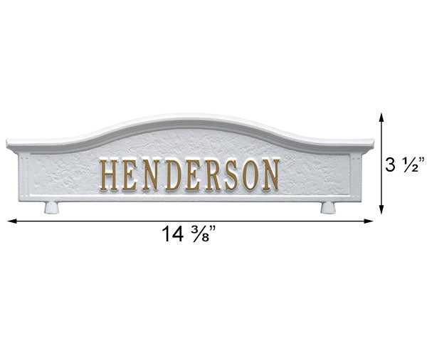 Whitehall Personalized Mailbox Topper, White and Gold