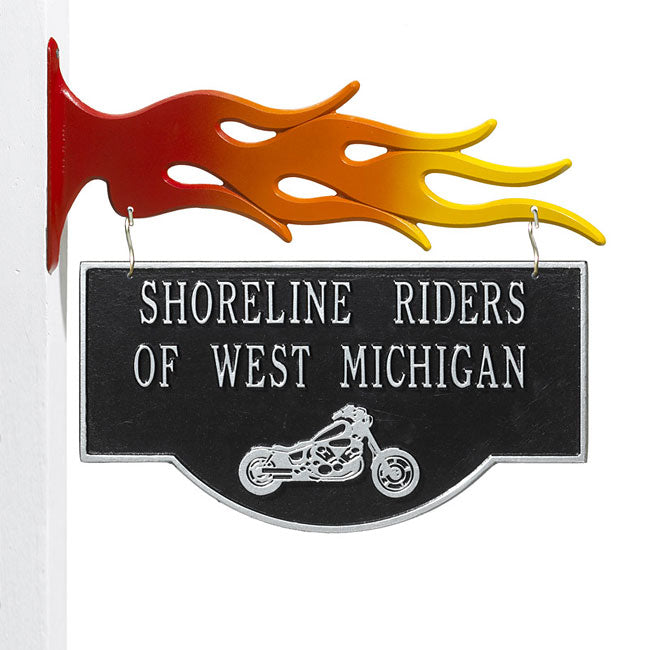 Whitehall Two-Sided Hanging Motorcycle Sign, 2 Line