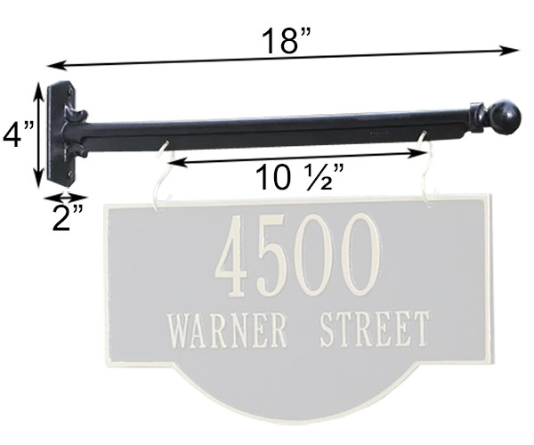 Whitehall Hanging Sign Mounting Arm, Flat Mount