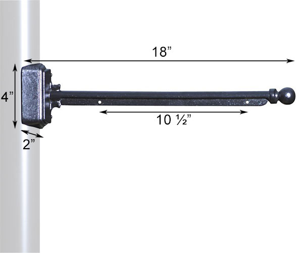 Whitehall Hanging Sign Mounting Arm, Round Mount