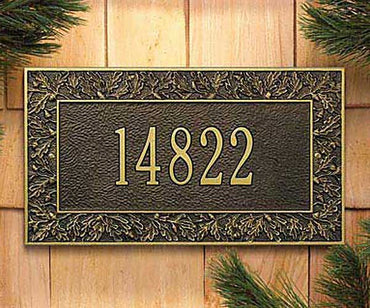 Whitehall Oak Leaf Wall Plaque, Standard, 1 Line