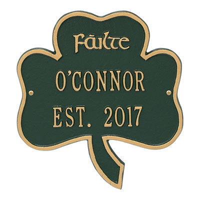 Whitehall Shamrock Wall Plaque, Standard, 2 Line