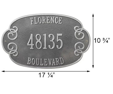 Whitehall Florence Wall Plaque, Estate, 3 Line