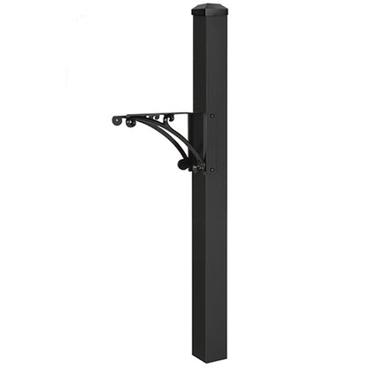 Whitehall Superior Mailbox Post with Newspaper Box, Black