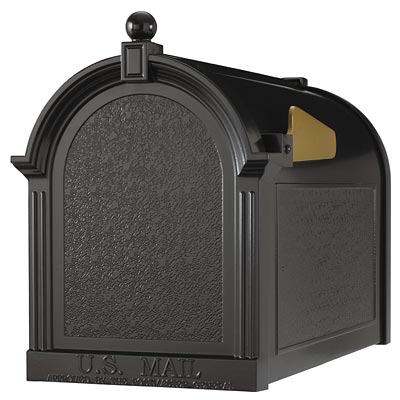 Whitehall Deluxe Mailbox, Post, and Brackets, Black