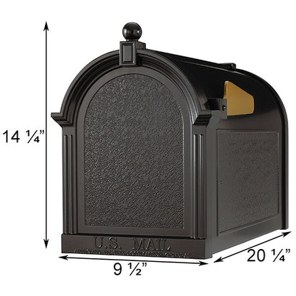 Whitehall Deluxe Mailbox, Post, and Brackets, Black