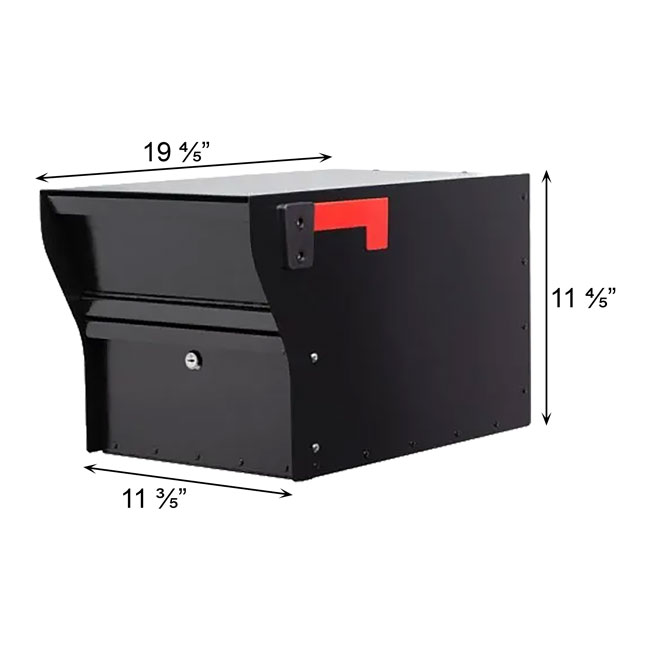 Whitehall MailVault Modern Square Locking Mailbox