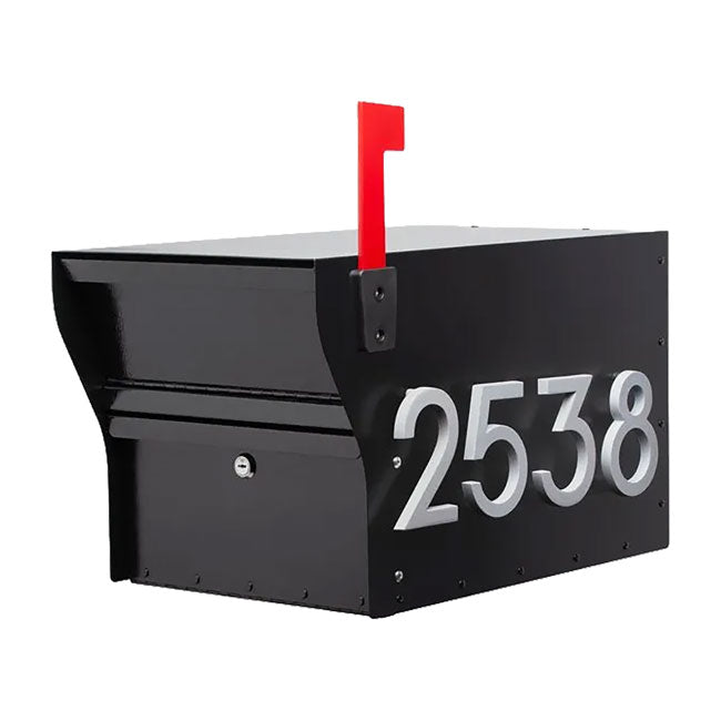 Whitehall MailVault Mailbox w/ Stand-Off Numbers, Blk/Silver