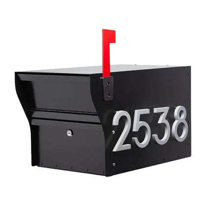 Whitehall MailVault Mailbox w/ Stand-Off Numbers, Blk/Silver