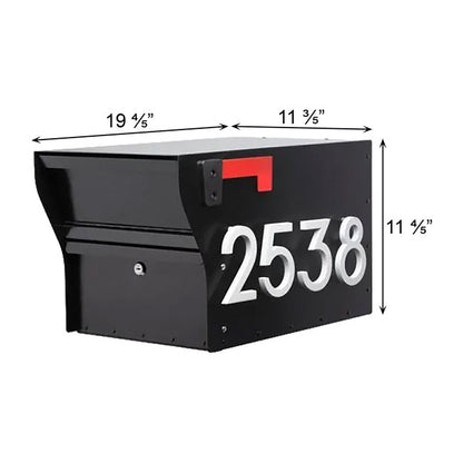 Whitehall MailVault Mailbox w/ Stand-Off Numbers, Blk/Silver