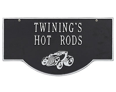 Whitehall Two-Sided Hanging Hot Rod Sign, 2 Line