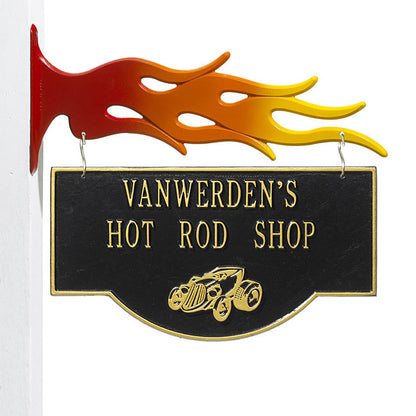 Whitehall Two-Sided Hanging Hot Rod Sign, 2 Line