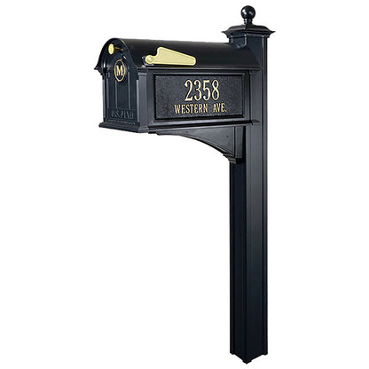 Whitehall Balmoral Personalized Mailbox Package, Black