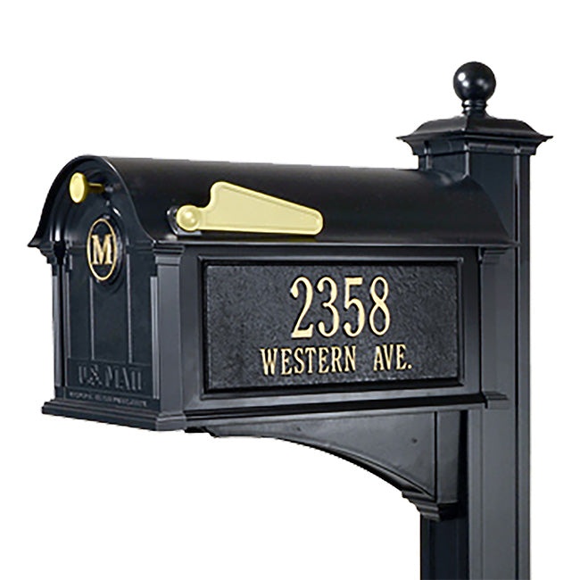 Whitehall Balmoral Personalized Mailbox Package, Black