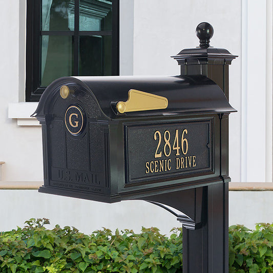 Whitehall Balmoral Personalized Mailbox Package, Black