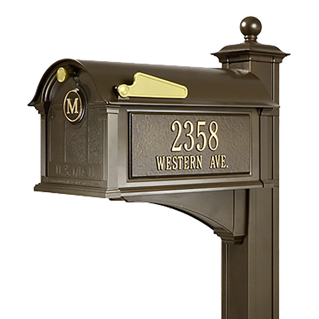 Whitehall Balmoral Personalized Mailbox Package, Bronze