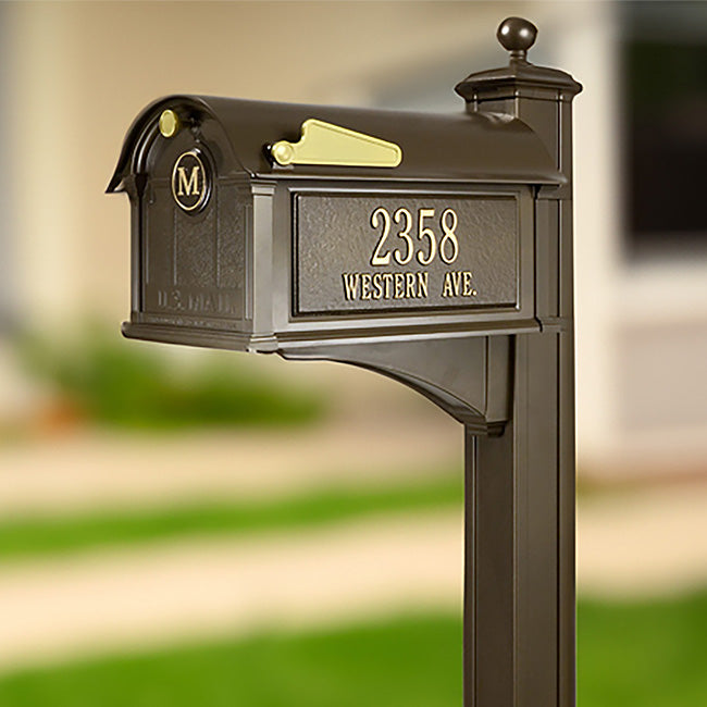 Whitehall Balmoral Personalized Mailbox Package, Bronze