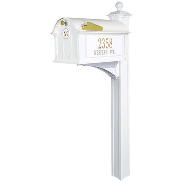 Whitehall Balmoral Personalized Mailbox Package, White