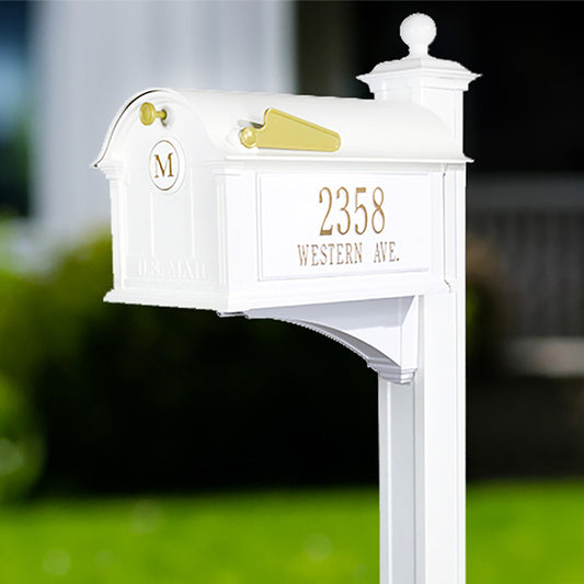 Whitehall Balmoral Personalized Mailbox Package, White