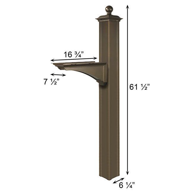 Whitehall Balmoral Mailbox, Side Plaques, & Post Kit, Bronze